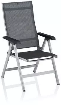 Kettler Basic+ Premium Klappsessel Aluminium/Textilene silber/lakritz