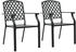 vidaXL Stackable Outdoor Chairs - Steel Black (2pcs)