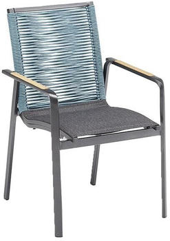 Kettler Diamond Stapelsessel Aluminium/Rope blau/dunkelgrau