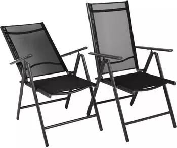 VCM Gartenstuhl 2er-Set Alu anthrazit (913217)