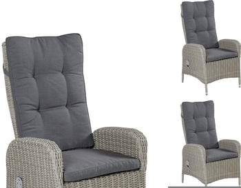 L.C. Wholesaler GmbH LC Home Bilbao 4er Set Positionsstuhl grau Polyrattan mit Polster