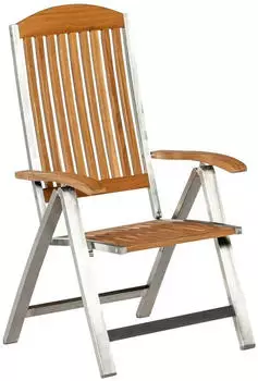 Merxx Keros 60x118x105cm Edelstahl/Akazienholz silberfarben