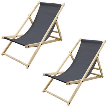 ECD Germany Deck Chair Set anthracite
