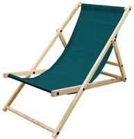 Liegestuhl Klappbar Aus Holz, 3 Liegepositionen, Bis 120 Kg, Dunkelgr&uuml;n,...