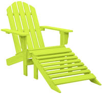 vidaXL Adirondack-Gartenstuhl mit Fu&szlig;teil Massivholz Tanne Gr&uuml;n