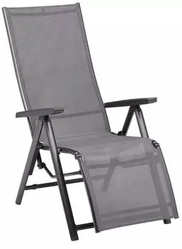 Kettler Cirrus Silver-Line Relaxsessel Aluminium/Outdoorgewebe anthrazit/anthrazitgrau