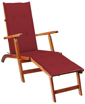 vidaXL Liegestuhl mit Fußstütze und Auflage Akazie (3064023)