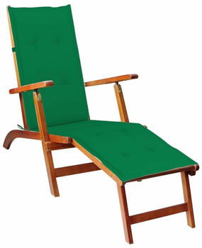 vidaXL Liegestuhl mit Fußstütze und Auflage Akazie (3064019)