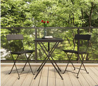 Vidaxl - Bistrost&uuml;hle 2 Stk. Klappbar Schwarz Poly Rattan Und Stahl