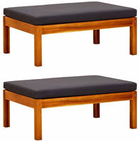 vidaXL Gartenhocker 2 Stk. Massivholz Akazie