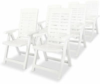 vidaXL Garten-Liegest&uuml;hle 6 Stk. Kunststoff Wei&szlig;