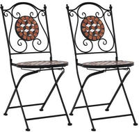 vidaXL Bistrost&uuml;hle Mosaik 2 Stk. Keramik Braun