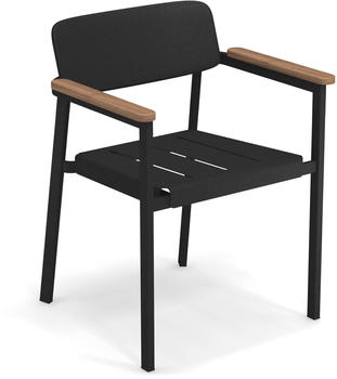 Emu Group Spa Emu SHINE Stapelsessel Aluminium schwarz / Teak (30248248282F)