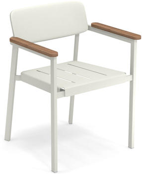 Emu SHINE Stapelsessel Aluminium weiß / Teak (30248238282F)
