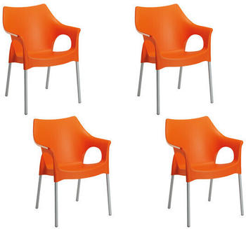 Best Vegas Sessel 4er Set (Alu-Kunststoff) orange