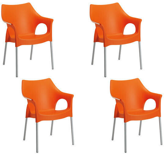 Best Vegas Sessel 4er Set (Alu-Kunststoff) orange