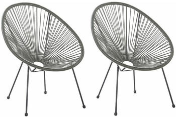 Beliani Lustiges Balkonset 2 Stk. Rattan grau (247732)