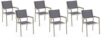 Beliani Grosseto 6er Polyester/Edelstahl grau