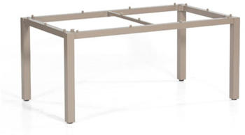 SonnenPartner Tisch Base, Aluminium champagner, 200 x 100 cm, Tischplatte Compact, HPL, Eiche sägerau