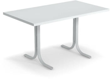 E-MU TABLE SYSTEM Tisch mit eckiger Tischkante 80x140x75cm eisweiß