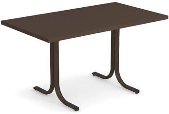 E-MU TABLE SYSTEM Tisch mit eckiger Tischkante 80x140x75cm indischbraun