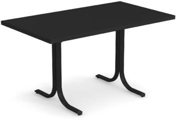 E-MU TABLE SYSTEM Tisch mit eckiger Tischkante 80x140x75cm schwarz