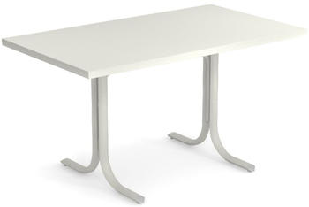 E-MU TABLE SYSTEM Tisch mit eckiger Tischkante 80x140x75cm weiß