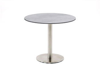Niehoff Tisch Bistro Edelstahl - 95 cm rund HPL Zement-Design