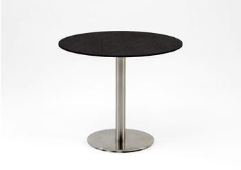 Niehoff Tisch Bistro Edelstahl - 95 cm rund HPL Graphit-Design
