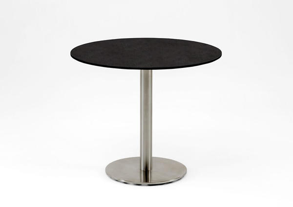 Niehoff Tisch Bistro Edelstahl - 95 cm rund HPL Graphit-Design
