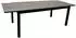 DEGAMO Gartentisch Ausziehtisch FARO 200/300x110cm, Aluminium anthrazit + Glas in Keramikoptik hellgrau