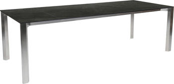Stern Penta Ausziehtisch 200/250x100 cm Edelstahl/Silverstar Dark marble