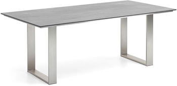 Niehoff Tisch Noah Profilkufe Edelstahl - 180 x 95 cm HPL Zement-Design