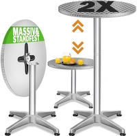 Casaria&reg; 2er Set Stehtisch Klappbar H&ouml;henverstellbar 70cm / 115cm Hoch Aluminium