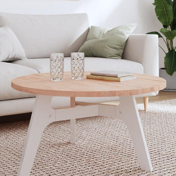 vidaXL Tischplatte Ø80x2,5cm Rund Massivholz Buche (355918)