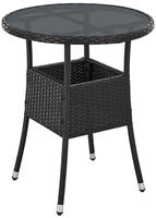 Polyrattan Gartentisch Yoro Wetterfest - Balkontisch &Oslash; 60 Cm Rund - Rattan