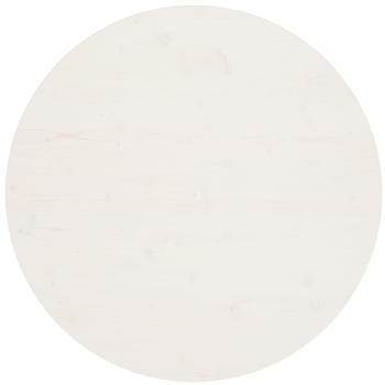 vidaXL Tischplatte Ø90x2,5cm Massivholz Kiefer Weiß (813657)