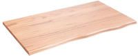 vidaXL Tischplatte Hellbraun 100x60x2 cm Massivholz Eiche Behandelt
