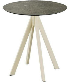Veba Terrassentisch Infinity Midnight Marble Rund Edelstahl HPL Ø70cm sand