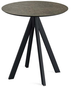 Veba Terrassentisch Infinity Midnight Marble rund Edelstahl HPL Ø70cm schwarz