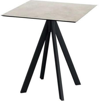 Veba Terrassentisch Infinity Moonstone eckig Edelstahl HPL 70x70x73,2cm schwarz