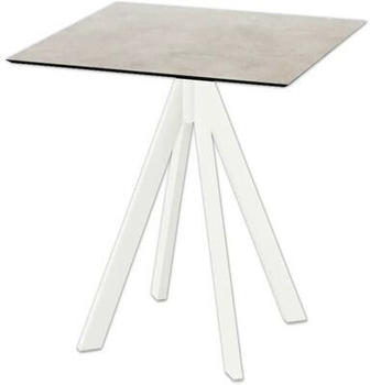 Veba Terrassentisch Infinity Moonstone eckig Edelstahl HPL 70x70x73,2cm weiß