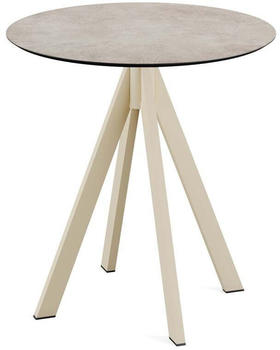 Veba Terrassentisch Infinity Moonstone rund Edelstahl HPL Ø70cm sand