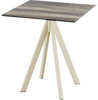 Veba Terrassentisch Infinity Tropical Wood eckig Aluminium HPL 70x70x73,2cm sand