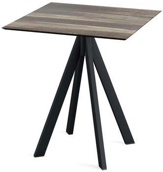 Veba Terrassentisch Infinity Tropical Wood eckig Aluminium HPL 70x70x73,2cm schwarz