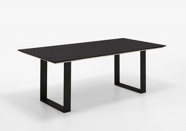Niehoff Tisch Noah Profilkufe anthrazit - 160 x 95 cm HPL Granit-Design