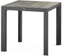Siena Garden Gartentisch "SILVA Tisch 80 x 80cm matt anthrazit/wash-grey"