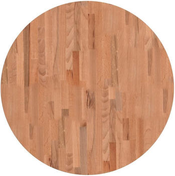vidaXL Tischplatte &Oslash;80x2,5cm Rund Massivholz Buche (355939)