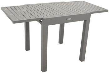 DEGAMO Tirana Gartentisch ausziehbar 70/140x70cm Aluminium silbergrau
