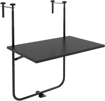 Outsunny Balkonhängetisch 3-fach höhenverstellbar Metall 62x60cm Schwarz